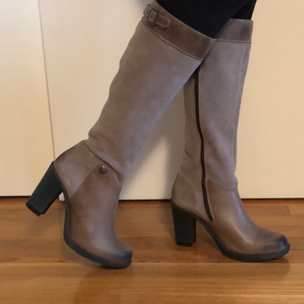Fly London Tan Heeled Boots with Classic Silhouette